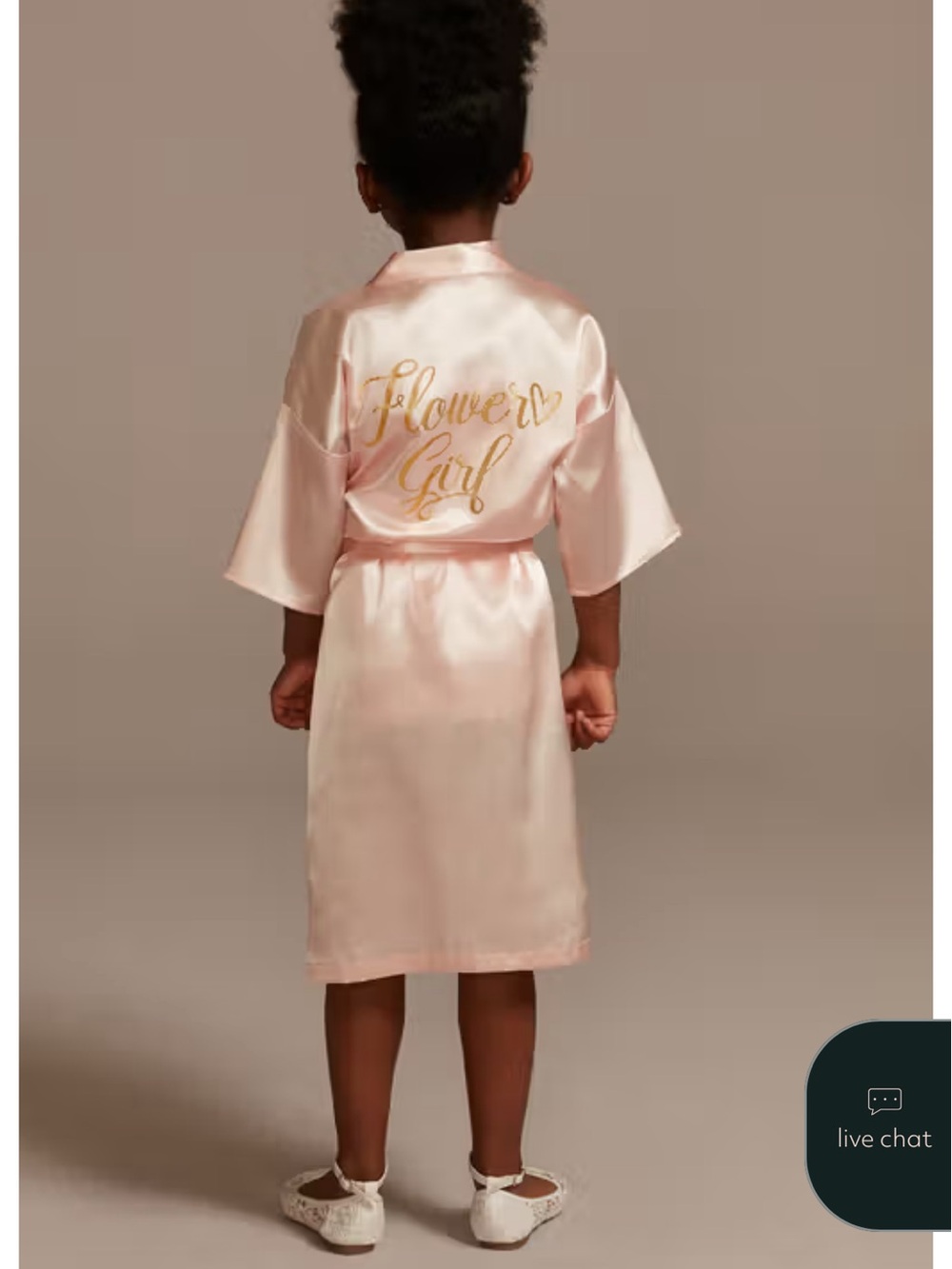 David’s Bridal Pink Satin 'Flower Girl' Robe